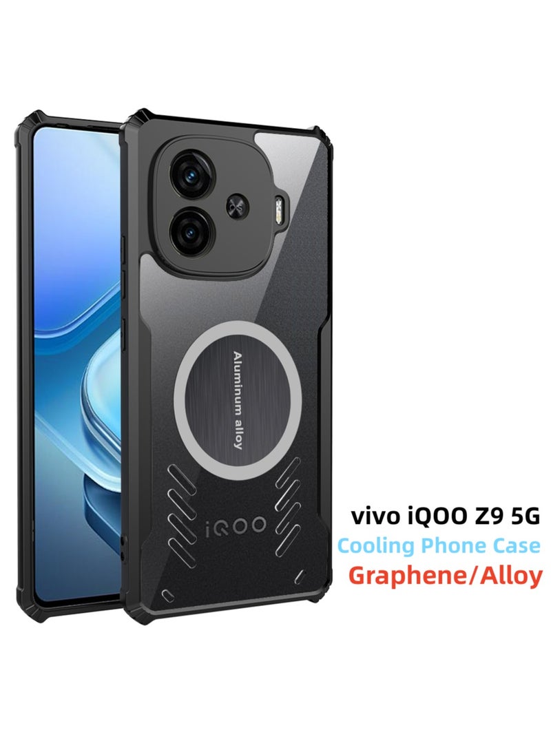 【1+1 Sets】 For vivo iQOO Z9 5G Case  Screen Protector Magnetic Suction Car Phone Cover with Cooling and Anti Drop Function Tempered Glass Screen Protector - Image 2